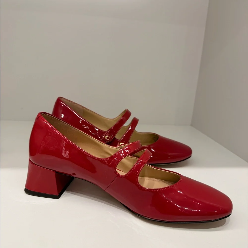 Coach Red Patent Leather Mary Jane Heels
